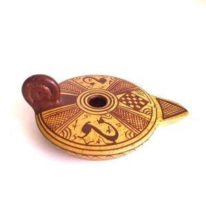 Handmade museum replica Vintage miniature oil lamp handmade in Greece